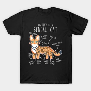 Bengal Cat Anatomy T-Shirt